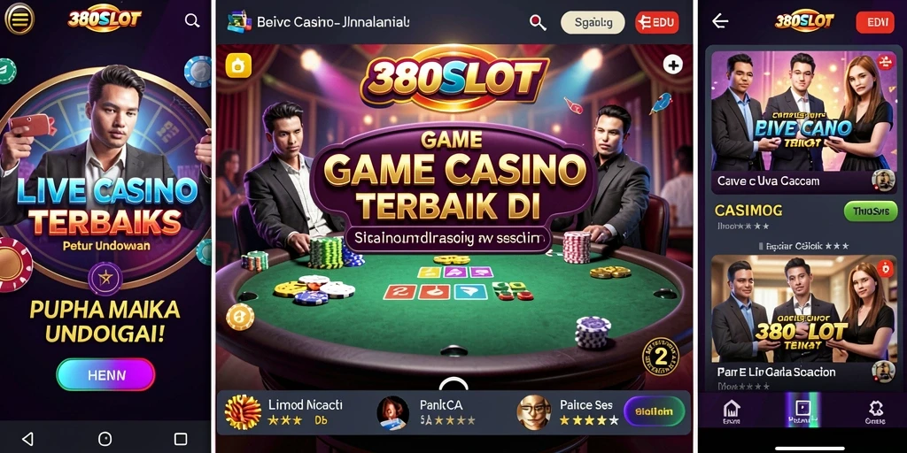 Screenshot 380SLOT menampilkan dealer langsung dan gameplay mendebarkan.