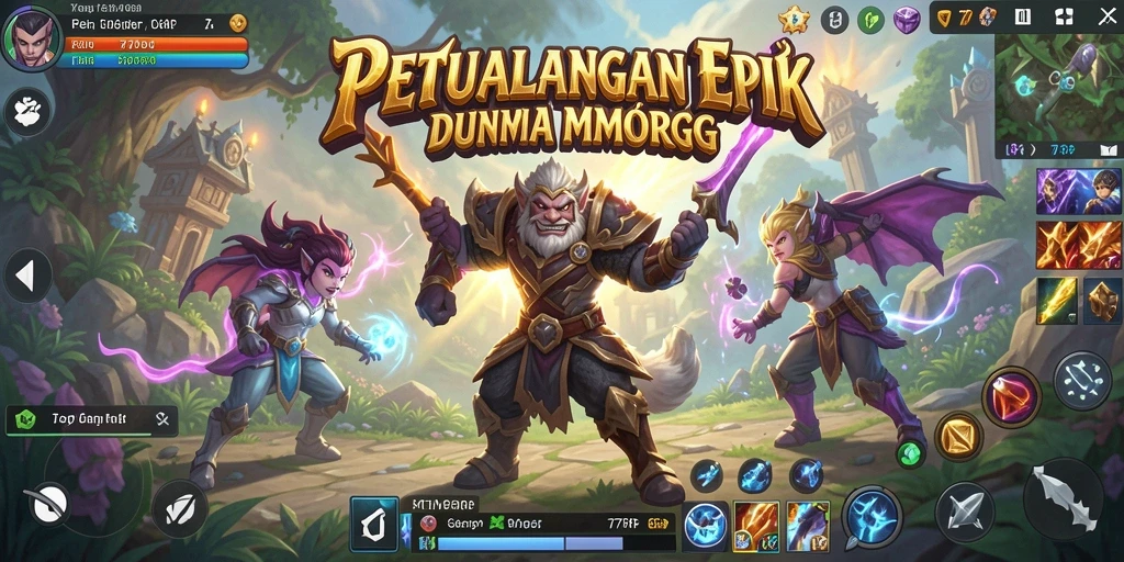 Tampilan gameplay menakjubkan dalam dunia MMORPG yang luas.