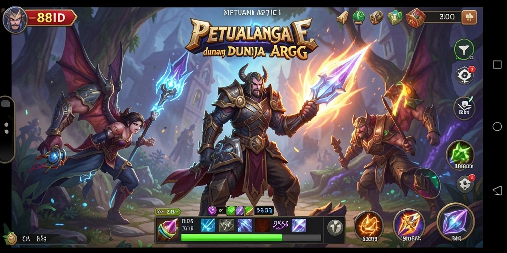 Tangkapan layar menunjukkan aksi seru dalam gameplay ARPG 88ID.