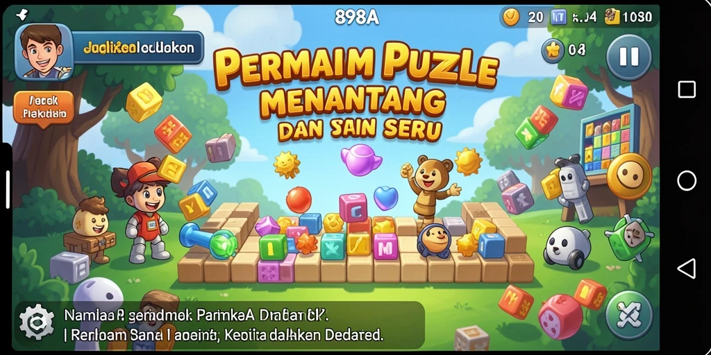 Tangkapan layar 898A yang menampilkan gameplay puzzle yang menarik.
