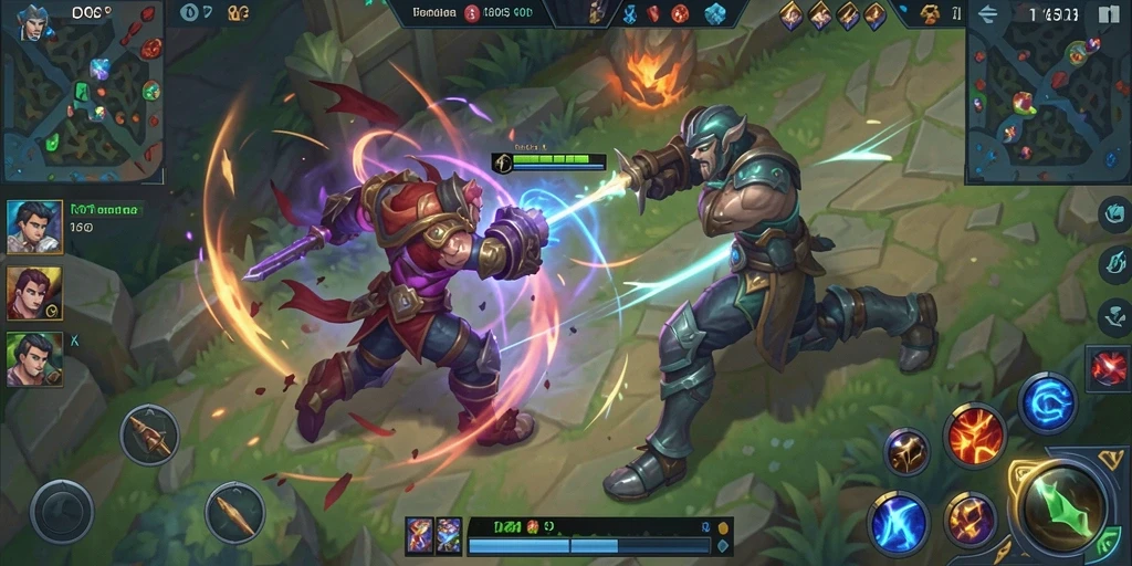 Gameplay seru D06 dengan karakter beragam dalam pertempuran MOBA.