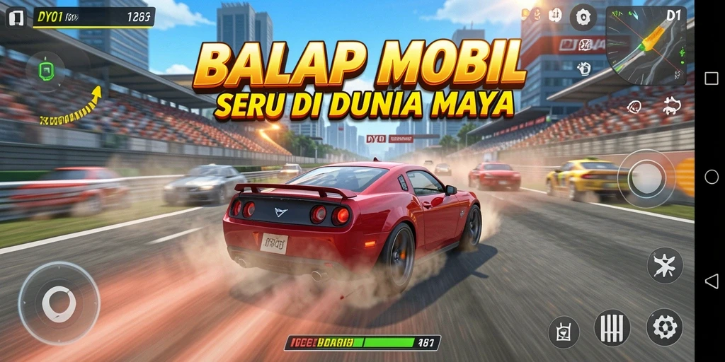 Tampilan gameplay seru dari DY01 dengan aksi balap intens.