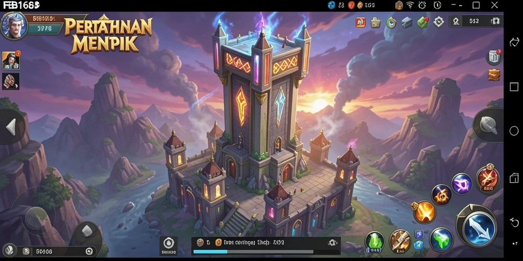 Tampilan gameplay <strong>FB168</strong> dengan strategi menara yang seru.