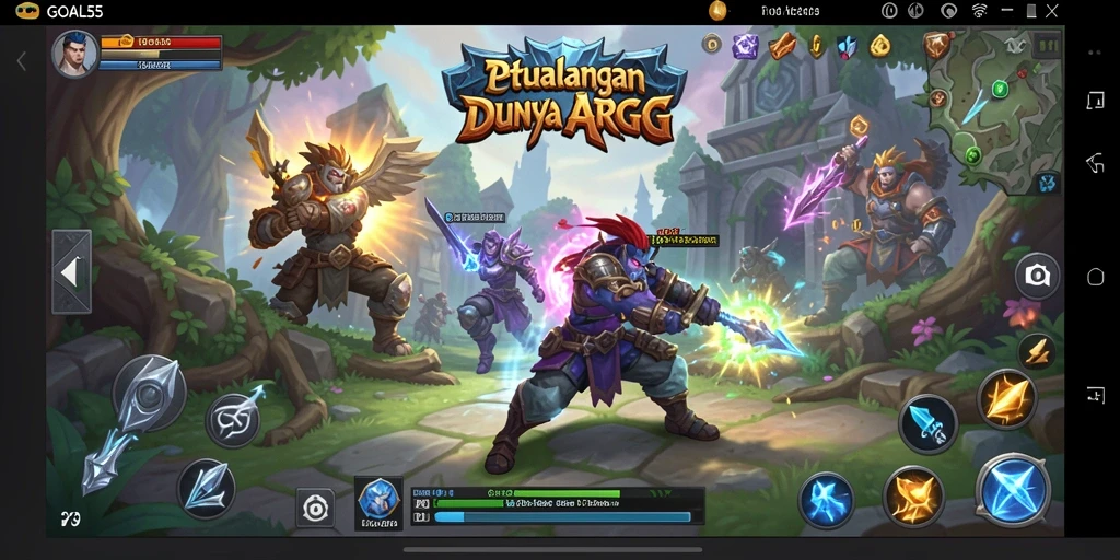Tampilan gameplay seru dalam petualangan ARPG GOAL55.