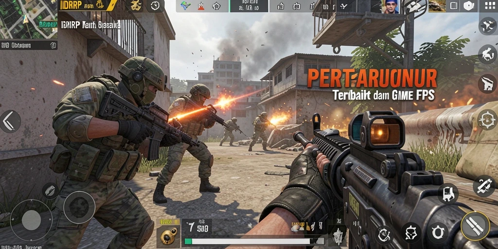 Tampilan seru gameplay FPS di IDRRP dengan pertempuran yang intens.