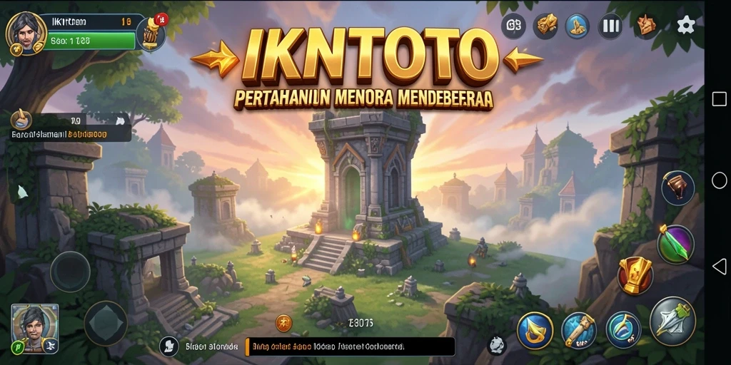 Screenshot gameplay menara pertahanan yang penuh aksi dan strategi.
