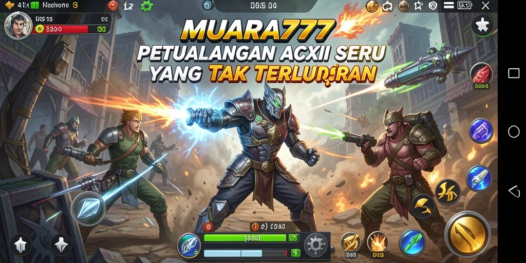 Tampilan dinamis dari gameplay MUARA777 saat bertarung.