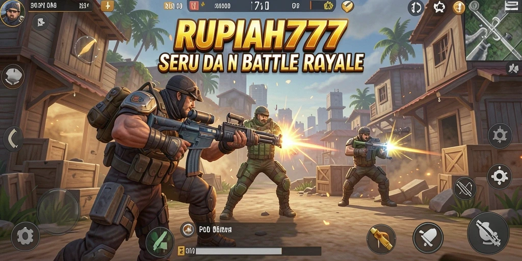 Tampilan gameplay seru RUPIAH777 dengan aksi Battle Royale yang intens.