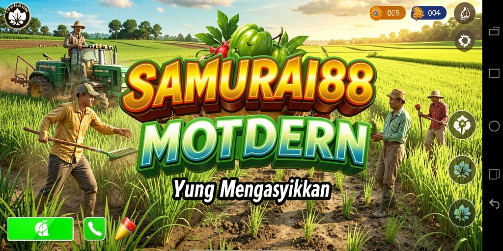 Screenshot gameplay SAMURAI88 menampilkan pertanian yang indah dan penuh warna.