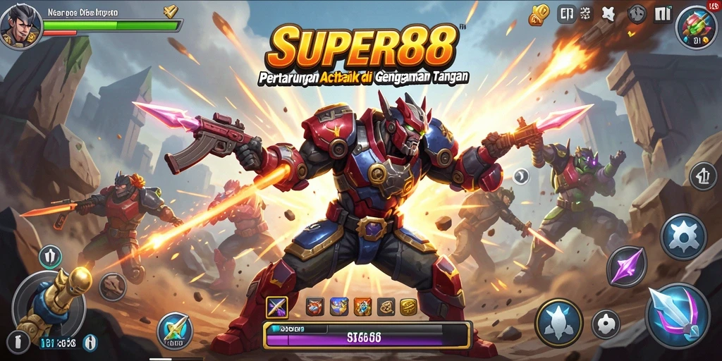 Tampilan gameplay SUPER88 yang penuh aksi dan pertarungan seru.