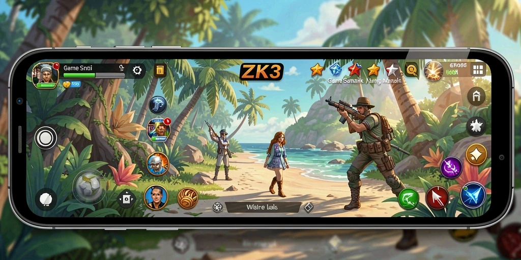 Tampilan gameplay ZK3 yang mengasyikkan dan penuh warna.